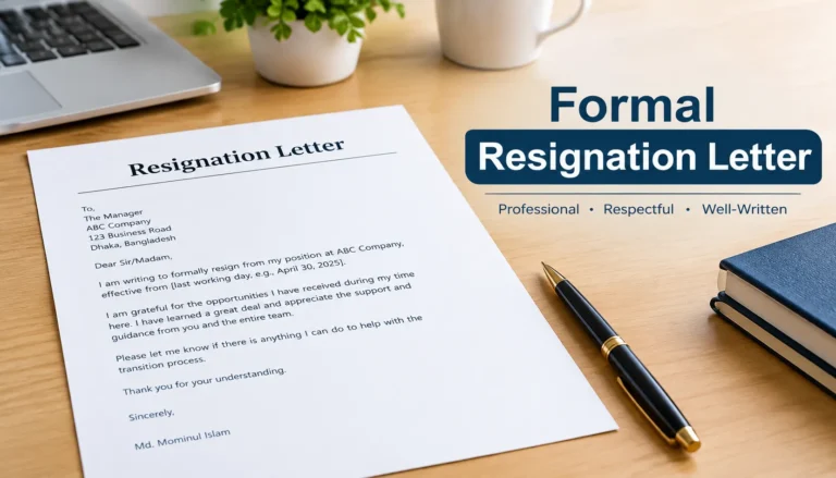 formal resignation letter
