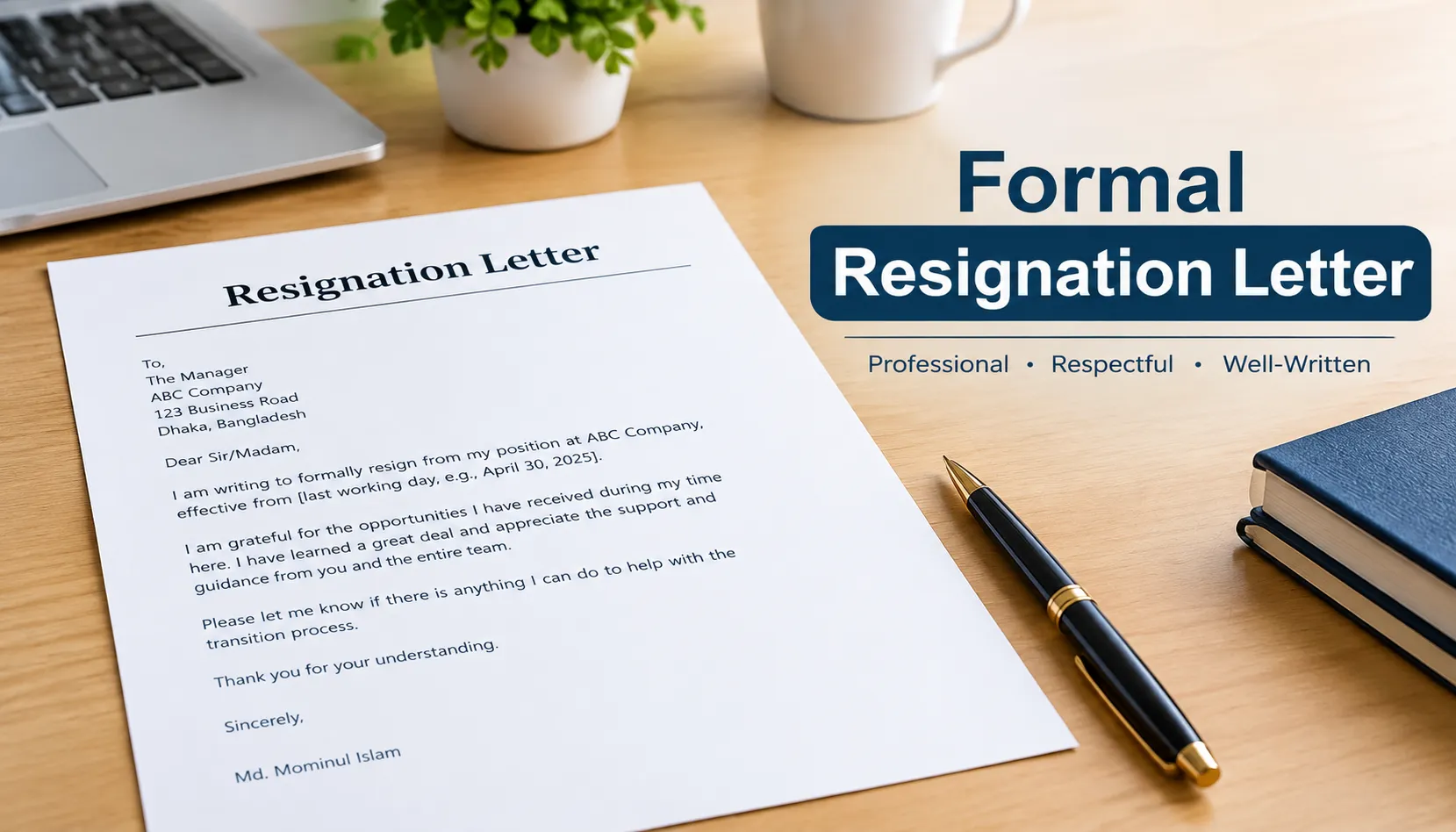 formal resignation letter