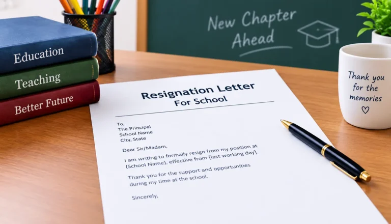 resignation letter for school