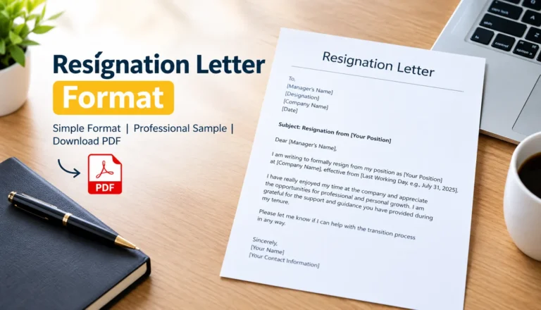 resignation letter format pdf