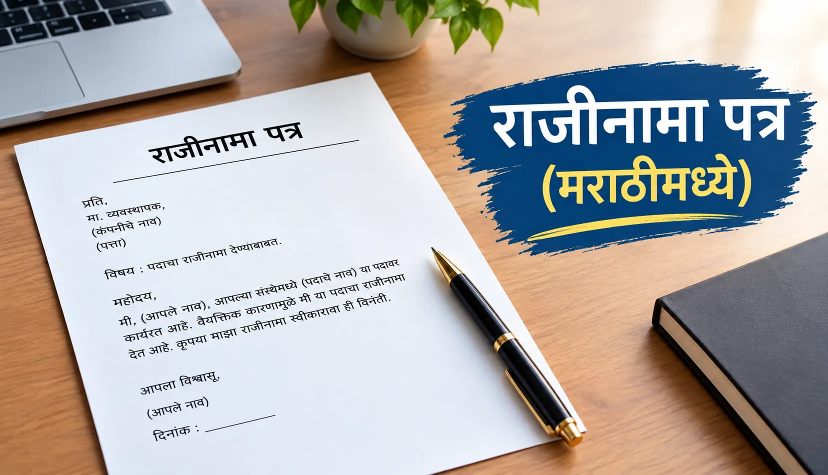 resignation letter in marathi