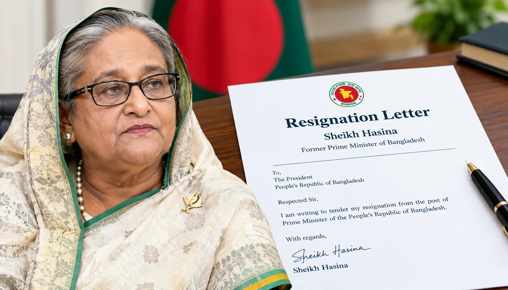 sheikh hasina resignation letter