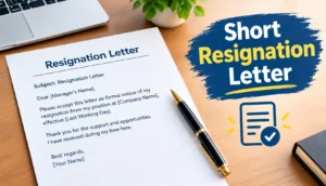 short resignation letter