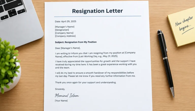 simple resignation letter sample
