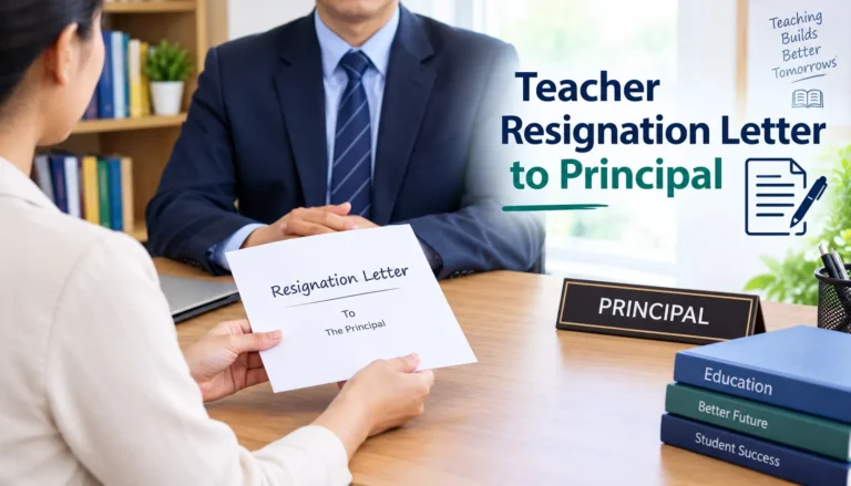 teacher resignation letter to principal